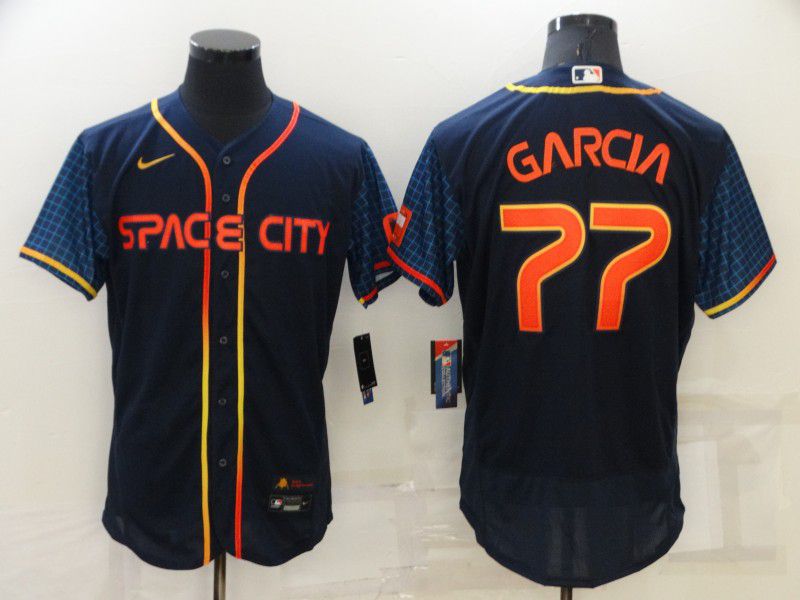 Men Houston Astros #77 Garcia Blue City Edition Elite Nike 2022 MLB Jerseys